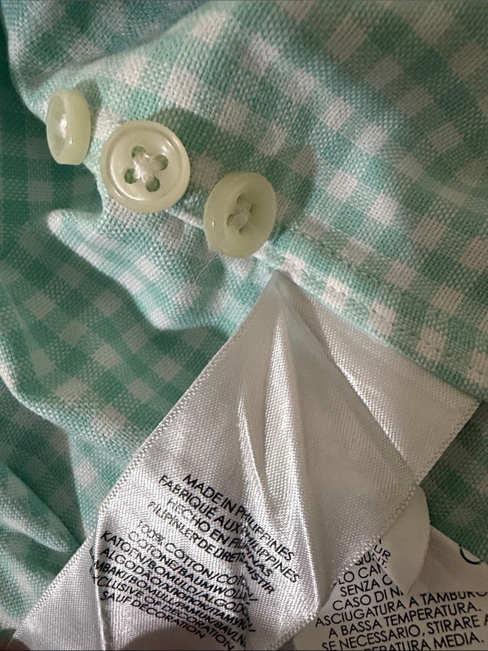 Polo by Ralph Lauren Mint Green Gingham Button-Down Shirt - Picture 8 of 8